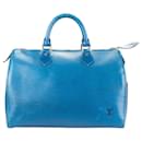 Louis Vuitton Speedy en cuir épi bleu 30 Sac à main
