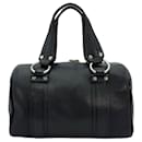 Bolsa de couro MCM Boston Bag preta prateada, bolsa de mão Heritage.