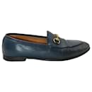 Gucci Horsebit Loafers in Navy Blue Leather