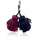 Porte-clés Hermes Carmen Uno-Dos en cuir bleu et violet - Hermès