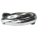silver 18k white gold trinity ring - Cartier