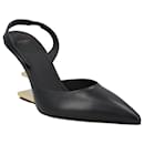 Fendi First - Black leather high-heeled slingbacks