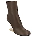 Fendi First - Brown nappa leather high-heel boots