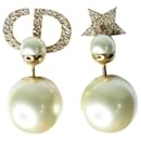 Gold double pearl tribales earrings - size - Christian Dior