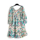 O vestido curto de algodão floral La Double J Robe Paloma está disponível nos tamanhos S, M e L. - Autre Marque