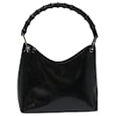 GUCCI Bamboo Shoulder Bag Patent leather Black 001 1998 3008 Auth ar11412 - Gucci