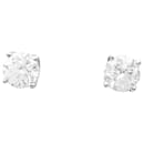 White gold stud earrings, diamants. - inconnue