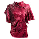 Rick Owens Red Sequin Embellished Asymmetric Top - Autre Marque