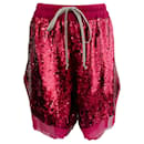 Rick Owens Red Sequin Embellished Drawstring Shorts - Autre Marque