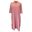 Casey Casey Pink Crinkled Oversized Button-Front Midi Dress - Autre Marque