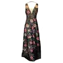 Bronx and Banco Black Multi Floral Embroidered and Embellished Melia Gown / formal dress - Autre Marque