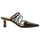 Black Pointed Toes Mules with Twisted Heel - Autre Marque