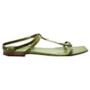 Green T-Strap Flat Sandal - Autre Marque