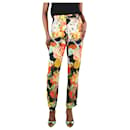 Multicolour floral-printed slim-leg trousers - size UK 8 - Dries Van Noten