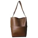 Brown Sangle leather bucket shoulder bag - Céline