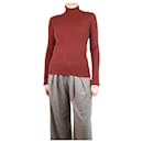Maroon ribbed high-neck jumper - size S - Chloé