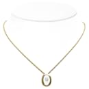 Dior Gold Oval Logo Pendant Necklace
