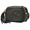 Gucci GG Black Soho Disco pebbled leather crossbody messenger shoulder bag