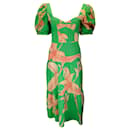 Johanna Ortiz Emerald Green Colorful Culture Midi Dress - Autre Marque