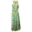 Plan C Verde / Vestido largo con estampado floral multicolor amarillo - Autre Marque