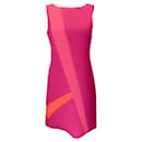 Tom and Linda Platt Magenta / pink / Orange Multi Sleeveless Colorblock Crepe Dress - Autre Marque