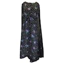 Vestido largo de seda con detalle de capa y estampado de lunares y flores múltiples en negro de Richard Quinn - Autre Marque