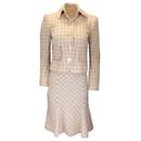 Tuleh Beige / pink / White / Black Multi Woven Tweed Jacket and Skirt Two-Piece Set - Autre Marque