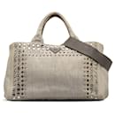 Bolso satchel Prada Canapa Bijoux gris