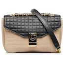 Beige Celine Medium Quilted C Crossbody - Céline