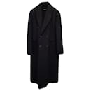 'S Max Mara Double-Breasted Coat in Black Wool