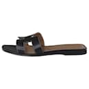 Black leather Oran sandals - size EU 37 - Hermès