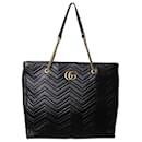 Black large Marmont leather tote - Gucci