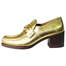Gold heeled metallic loafers - size EU 38.5 - Gucci