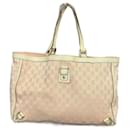 Borsa a tracolla vintage Gucci Abbey D in rosa chiaro e bianco.