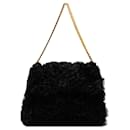 Celine Black Gourmette Fur Chain Shoulder Bag - Céline