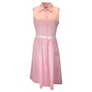 Vestido midi de algodón con botones en la parte delantera y sin mangas en rosa de Moschino Couture - Autre Marque