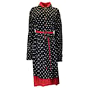 Balenciaga Black / White / Red Reversible Belted Polka Dot Dress - Autre Marque