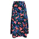 Muveil Navy Blue Multi Floral Midi Skirt - Autre Marque