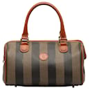 Brown Fendi Pequin Handbag