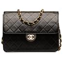 Black Chanel CC Quilted Lambskin Shoulder Bag