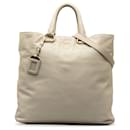 Sac cabas convertible en veau souple Prada blanc