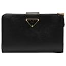 Black Prada Saffiano Leather Compact Wallet