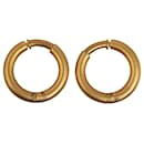 Gold Chanel CC Hoop Earrings