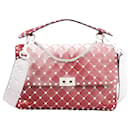 Valentino Red/White Quilted Leather Rockstud Spike Chain Shoulder Bag - Valentino Garavani