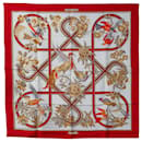 Bufanda roja de seda Hermes Caraibes Bufandas - Hermès