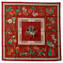 Bufanda de seda roja Hermes Quai Aux Fleurs Bufandas - Hermès