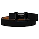 Black Hermes Constance Reversible Belt - Hermès