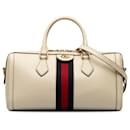 White Gucci Leather Ophidia Satchel