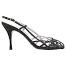 Tamanho preto de sandálias de salto com tiras brilhantes Dolce & Gabbana 38