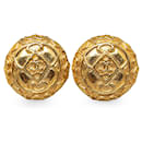 Gold Chanel CC Clip On Earrings